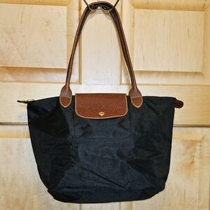 Longchamp le pliage black nylon tote bag